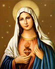610 грн  Алмазная мозаика TN1015 Набор алмазной мозаики на подрамнике Икона Сердце Девы Марии