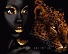 399 грн  Живопис за номерами PN6070 Картини за номерами Африканська перлина із золотою фарбою