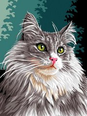 339 грн  Живопись по номерам VK177 Раскраска по номерам Сибирская кошка
