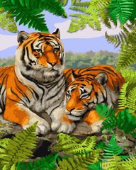 339 грн  Живопись по номерам ATG00085 Картина по номерам Величественные тигры 40 х 50 см