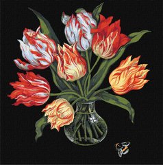 299 грн  Живопись по номерам KHO3216 Картина раскраска Изящные тюльпаны ©kovtun_olga_art 40х40 см