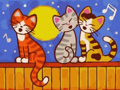 279 грн  Живопис за номерами ATE0011 Розмальовка для малювання по цифрам Пісні котів