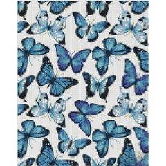 387 грн  Алмазная мозаика Набор для творчества, алмазная картина Голубые бабочки 30х40 см, KB119
