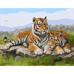 395 грн  Живопись по номерам VA-0561 Картина по номерам Семья тигров