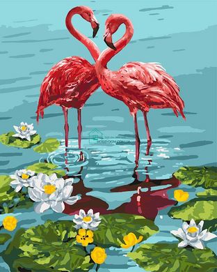 299 грн  Живопись по номерам KH4144 Картина-раскраска Пара фламинго