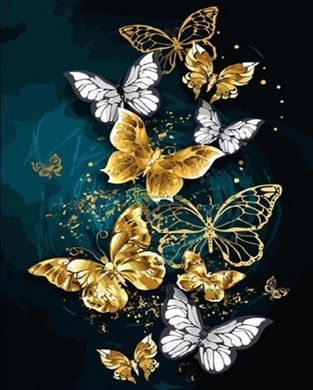 610 грн  Алмазная мозаика TN1023 Набор алмазной мозаики на подрамнике Блестящие бабочки