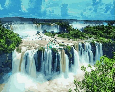 459 грн  Живопись по номерам VP822 Раскраска по номерам Водопады Игуасу. Бразилия