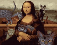 339 грн  Живопись по номерам BK-GX41871 Картина по номерам Мона Лиза с котами