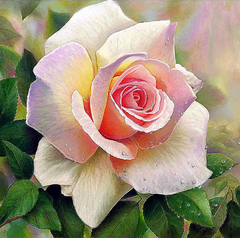 170 грн  Алмазная мозаика КДИ-0750 Набор алмазной вышивки Розовая роза