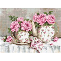 859 грн   B2320/belana 20 ct. Ранковий чай і троянди Набор для вышивки нитками