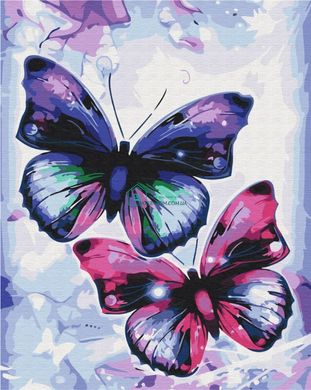 329 грн  Живопись по номерам BS51407 Набор для рисования картины по номерам Блестящие бабочки