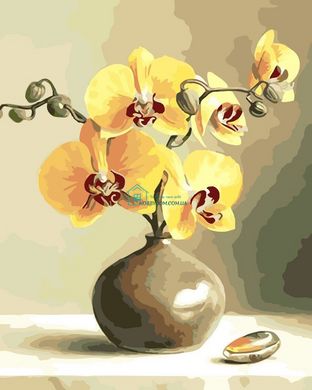 319 грн  Живопись по номерам AS0019 Раскраска по номерам Желтые орхидеи