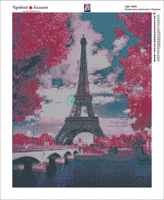 830 грн  Алмазная мозаика КДИ-0886 Набор алмазной вышивки Романтика весеннего Парижа