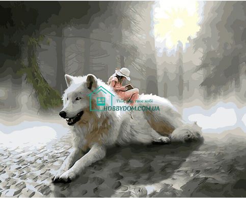 339 грн  Живопис за номерами BK-GX28308 Набір для рисования по номерам Білий вовк