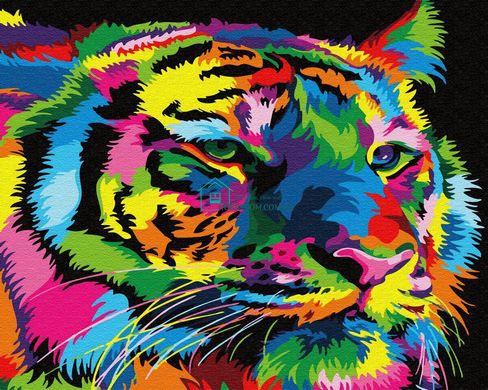 339 грн  Живопис за номерами BK-GX31949 Картина-розмальовка за номмерами Райдужний тигр