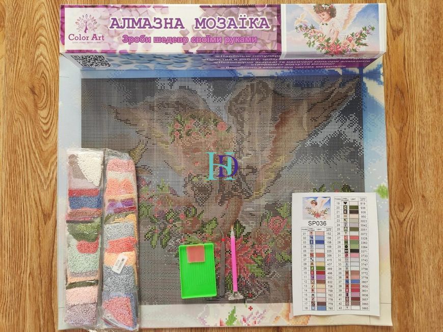 SP036 Набір діамантової мозаїки 40х50 Янгол у квітах, Ні