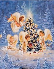 565 грн  Алмазная мозаика GU_178259 Алмазная мозаика Рождественские ангелочки (У) 40 х 50 см