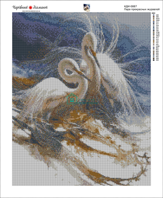830 грн  Алмазная мозаика КДИ-0887 Набор алмазной вышивки Пара прекрасных журавлей. Художник Lee Bogle