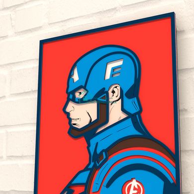 590 грн  Живопись по номерам 3DP40010 Деревянная картина-раскраска Постер Капитан Америка