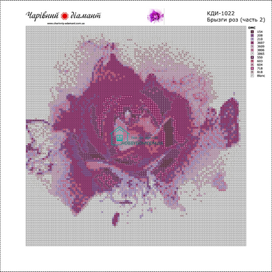 1 250 грн  Алмазная мозаика КДИ-1022 Набор алмазной вышивки триптих Брызги роз