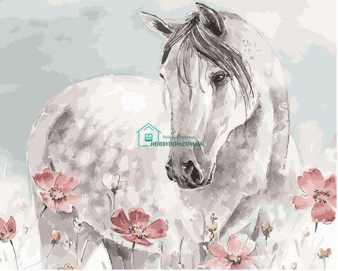 279 грн  Живопись по номерам BK-GX27355 Набор для рисования по номерам Лошадь в цветах