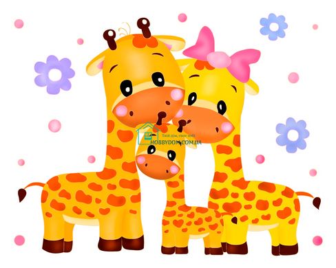 155 грн  Живопись по номерам ASK005 Раскраска по номерам для детей Жирафы