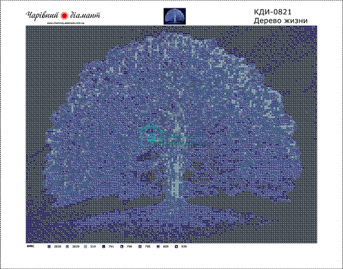 590 грн  Алмазная мозаика КДИ-0821 Набор алмазной вышивки Дерево жизни-2