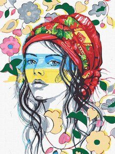 KHO4987 Картина за номерами Українські барви &copy;fashionillustration_tania 30х40 см, Без коробки