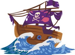 155 грн  Живопись по номерам ASK044 Раскраска по номерам для детей Пиратский корабль