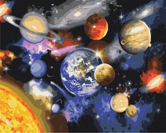 329 грн  Живопись по номерам BS22268 Набор для рисования картины по номерам Парад планет