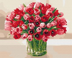 329 грн  Живопись по номерам BS51742 Картина по номерам Букет тюльпанов для любимой 40 х 50 см