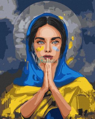 299 грн  Живопис за номерами KHO4857 Розмальовка за номерами на холсті Молитва за Україну