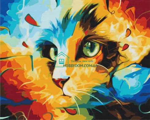 329 грн  Живопис за номерами BS51413 Набір для малювання картини за номерами Кіт в яскравих фарбах