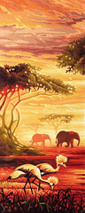 450 грн  Діамантова мозаїка КДИ-0252-1 Набір діамантової вишивки триптих Африканські слони (часть 1)
