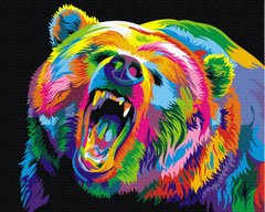 329 грн  Живопись по номерам BK-GX29958 Раскраска по номерам Радужный медведь гризли
