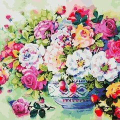 319 грн  Живопис за номерами AS0801 Набір живопису за номерами Різнокольорові троянди