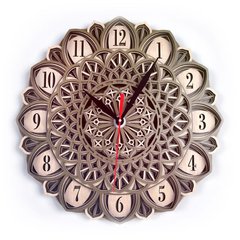 MCLO10012 Деревянные часы Мандала, ~28-30 см
