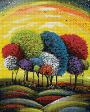660 грн  Алмазная мозаика АЛМ-112 Набор алмазной мозаики Разноцветные деревья, 40*50 см