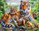TN1003 Набор алмазной мозаики на подрамнике Тигрица с тигрятами