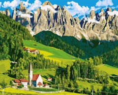 329 грн  Живопис за номерами BS21692 Набір для малювання картини за номерами Будинок в Альпах