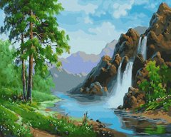 339 грн  Живопись по номерам BK-GX21224 Картина по номерам 40 х 50 см Живописный водопад