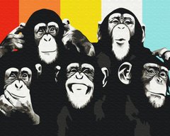 329 грн  Живопись по номерам BS52385 Раскраски по номерам Портрет шимпанзе 40 х 50 см