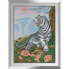 821 грн  Алмазная мозаика 31688 Белый тигр Набор алмазной живописи