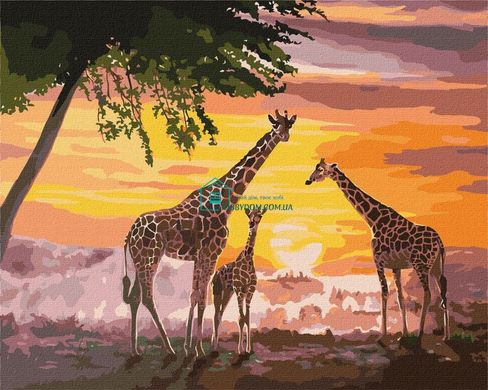 299 грн  Живопись по номерам КНО4353 Картина по номерам Семья жирафов © ArtAlekhina 40 х 50 см