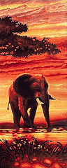 650 грн  Діамантова мозаїка КДИ-0252-3 Набір діамантової вишивки триптих Африканські слони (часть 3)