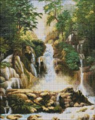 535 грн  Алмазная мозаика AMO7275 Алмазная мозаика Пейзаж с водопадом © ArtAlekhina 40 х 50 см