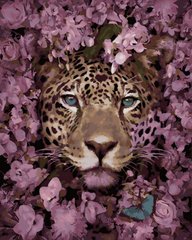 339 грн  Живопис за номерами ANG086 Картина за номерами Леопард у квітах 40 х 50 см