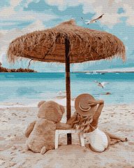 339 грн  Живопис за номерами BK-GX38365 Розмальовка для малювання по цифрам З ведмедиком на пляжі