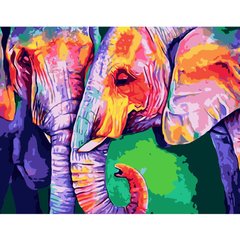 395 грн  Живопись по номерам VA-1148 Набор для рисования по номерам Разноцветные слони