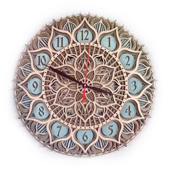 MCLO10014 Деревянные часы Мандала, ~28-30 см